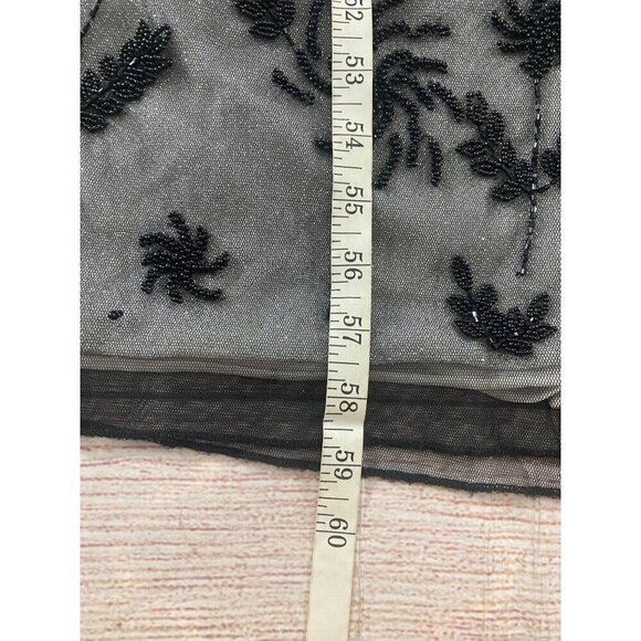 Adrianna Pappell Women's Black Mesh Embellished Cocktail Dress - 12 - Picture 5 of 13